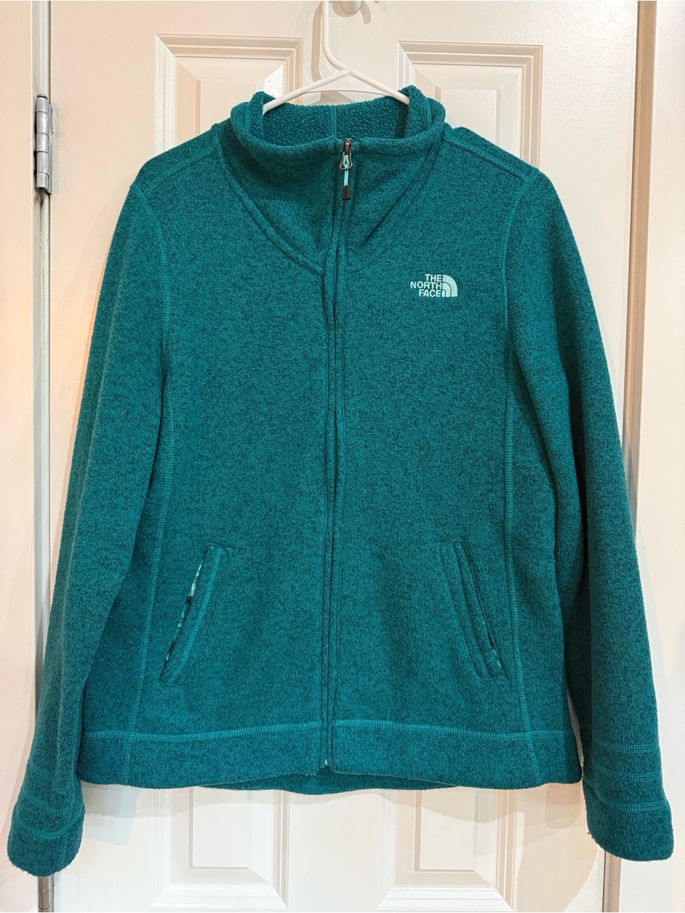 The North Face teal full zip fleece
